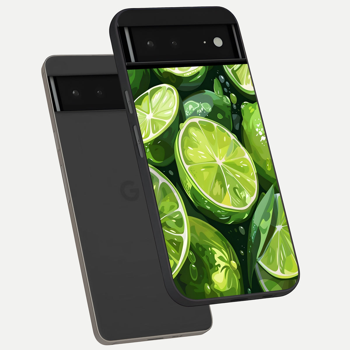  Green Kawasaki phone case For Google Pixel 6A showing premium glass back cover with detailed artwork