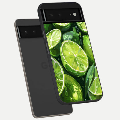  Green Kawasaki phone case For Google Pixel 6A showing premium glass back cover with detailed artwork