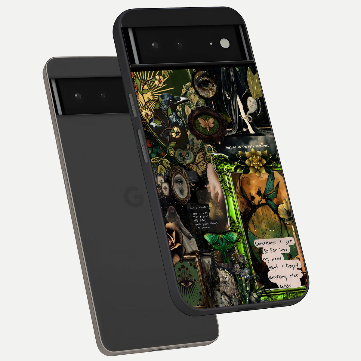  Mystic Woods Secret phone case For Google Pixel 6A showing premium glass back cover with detailed artwork
