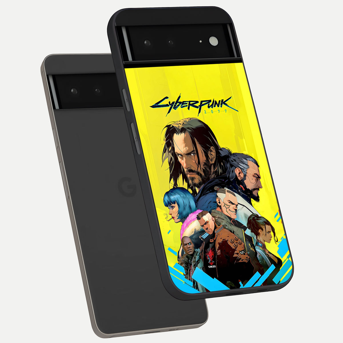  Neon Rebel Genesis phone case For Google Pixel 6A showing premium glass back cover with detailed artwork