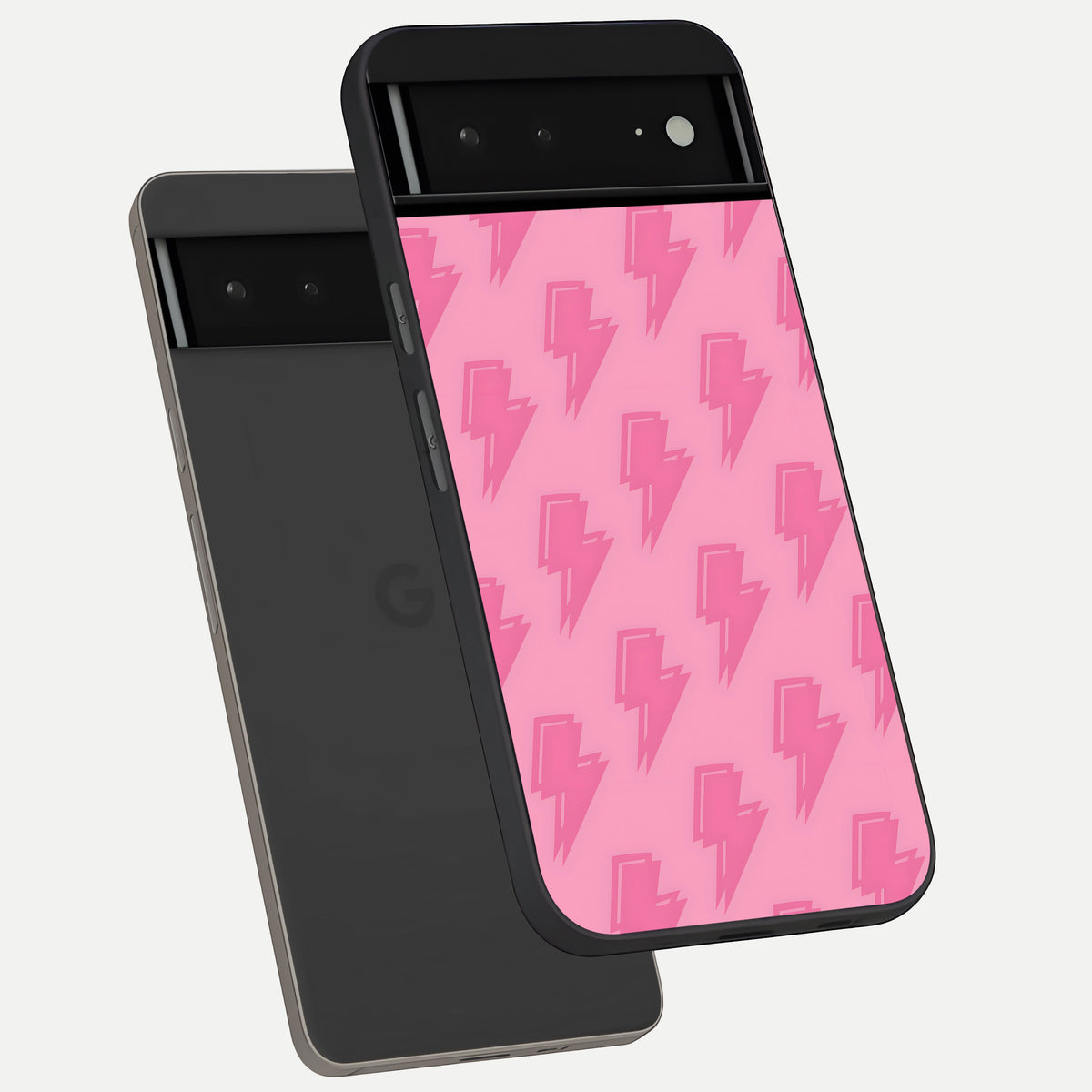  Pink Moo Magic phone case For Google Pixel 6A showing premium glass back cover with detailed artwork