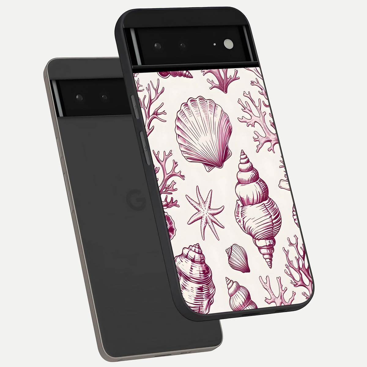  Pink Power Sparks phone case For Google Pixel 6A showing premium glass back cover with detailed artwork