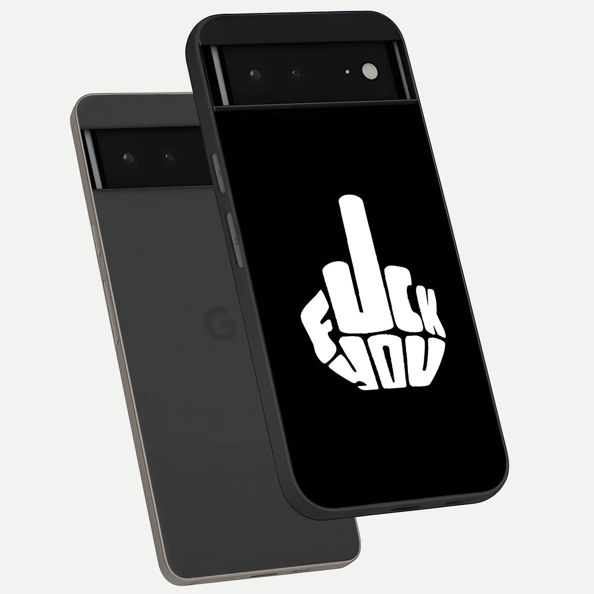  Rebel Mode On phone case For Google Pixel 6A showing premium glass back cover with detailed artwork