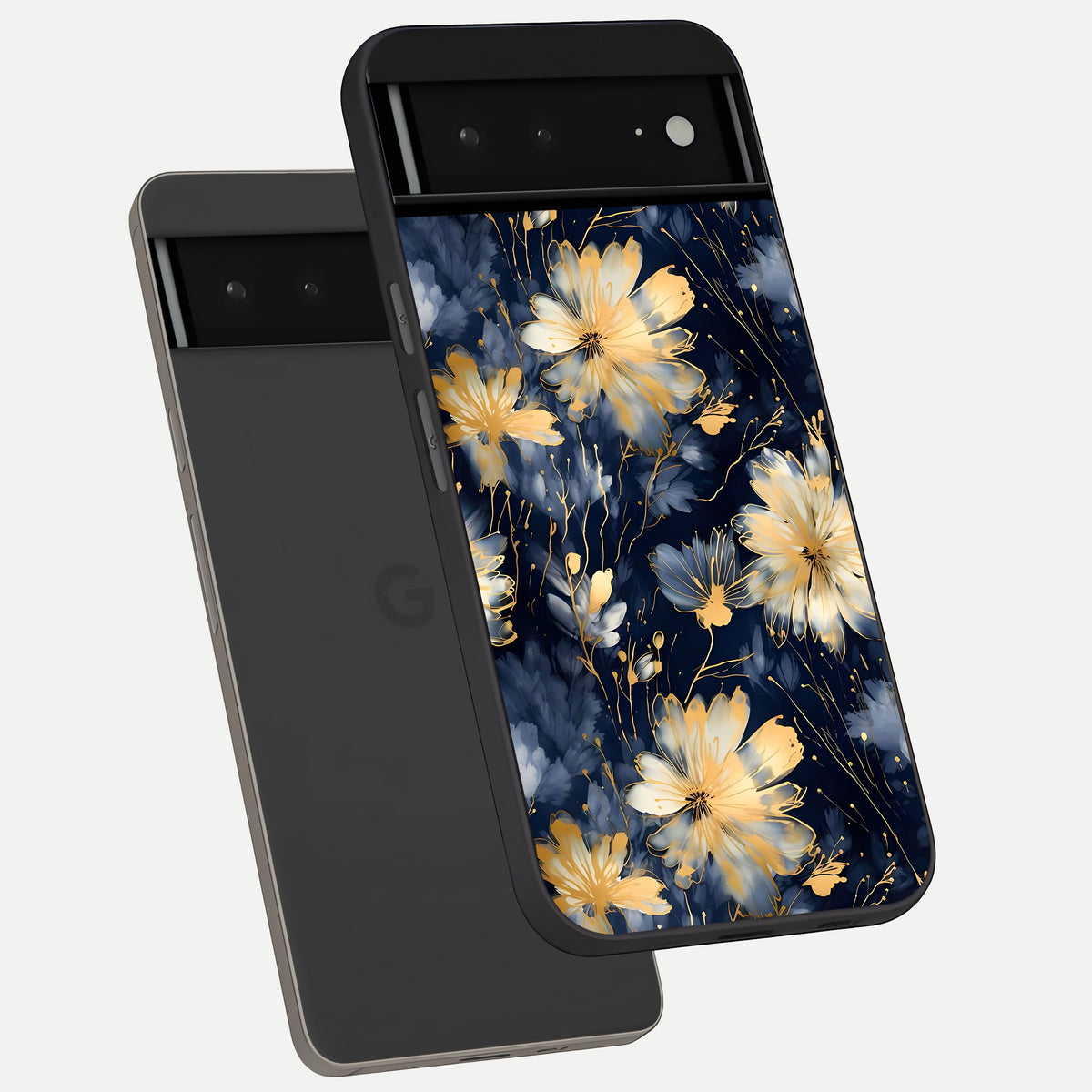  Royal Petal Dream phone case For Google Pixel 6A showing premium glass back cover with detailed artwork