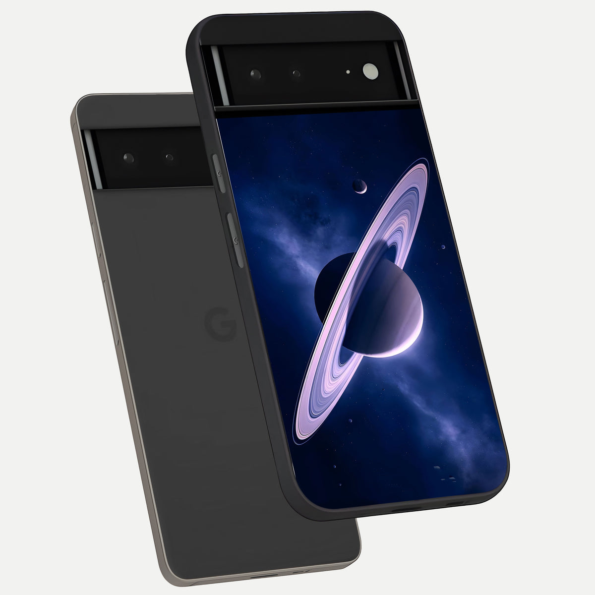  Saturn Ring Mystique phone case For Google Pixel 6A showing premium glass back cover with detailed artwork