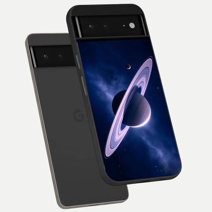  Saturn Ring Mystique phone case For Google Pixel 6A showing premium glass back cover with detailed artwork