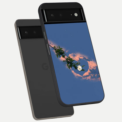  Sky Under Tree phone case For Google Pixel 6A showing premium glass back cover with detailed artwork