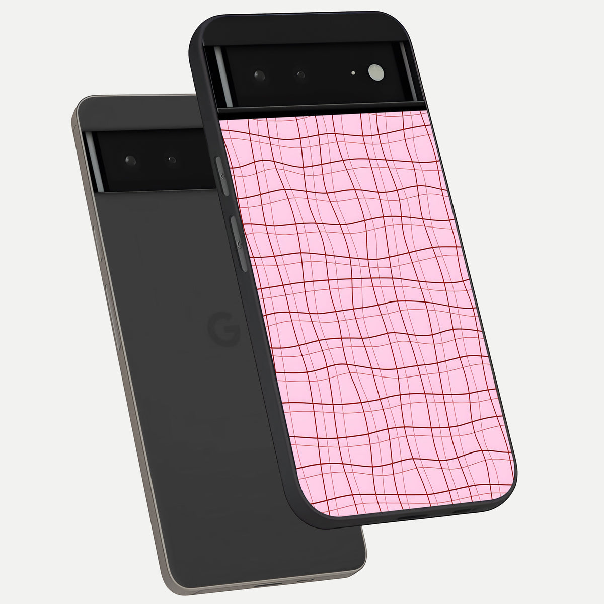  Soft Grid Bliss phone case For Google Pixel 6A showing premium glass back cover with detailed artwork