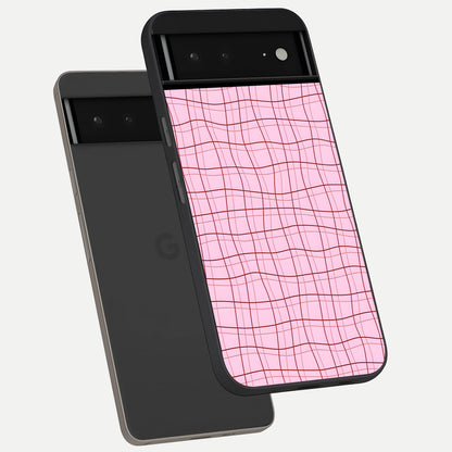  Soft Grid Bliss phone case For Google Pixel 6A showing premium glass back cover with detailed artwork