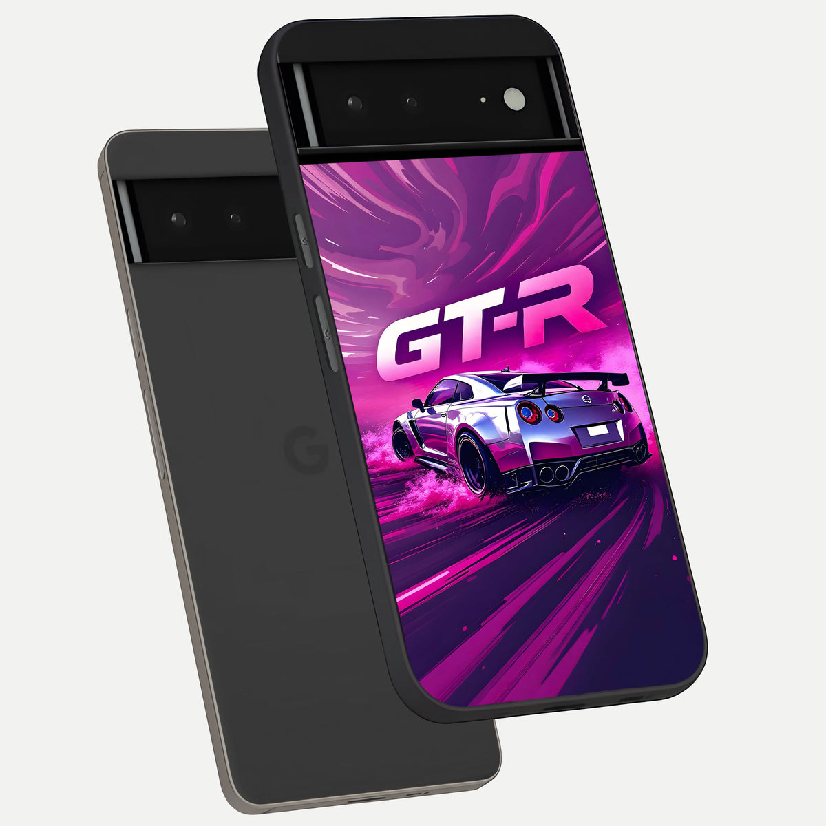  Speed Drift Legend phone case For Google Pixel 6A showing premium glass back cover with detailed artwork