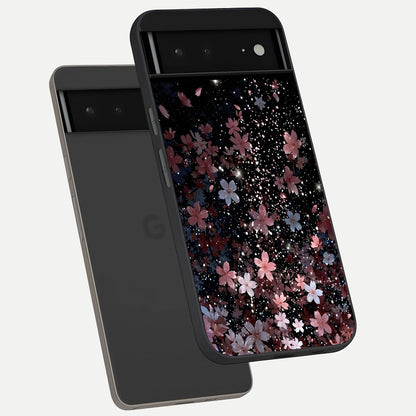  Starlit Flower Dreams phone case For Google Pixel 6A showing premium glass back cover with detailed artwork