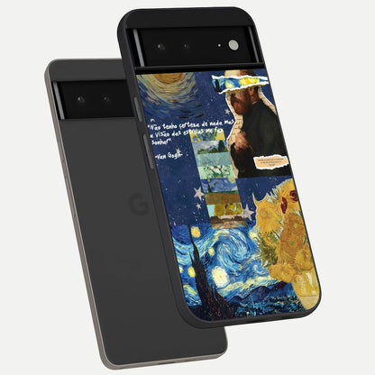  Starry Dream Vision phone case For Google Pixel 6A showing premium glass back cover with detailed artwork