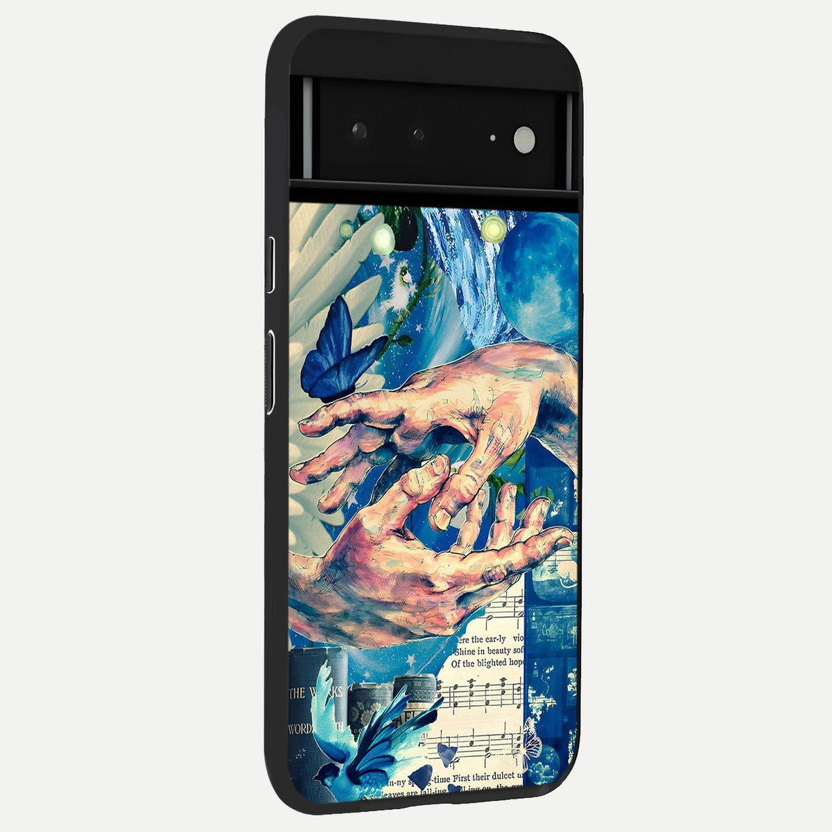  Aesthetic Divider back cover For Google Pixel 6A slim fit glass case with vibrant aesthetic design
