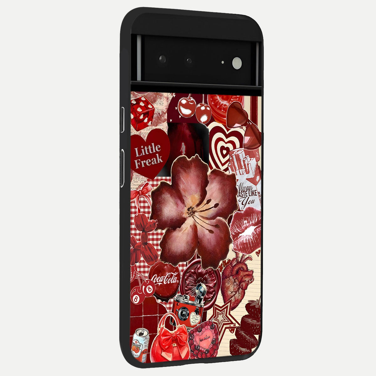  Aesthetic Little Freak back cover For Google Pixel 6A slim fit glass case with vibrant aesthetic design