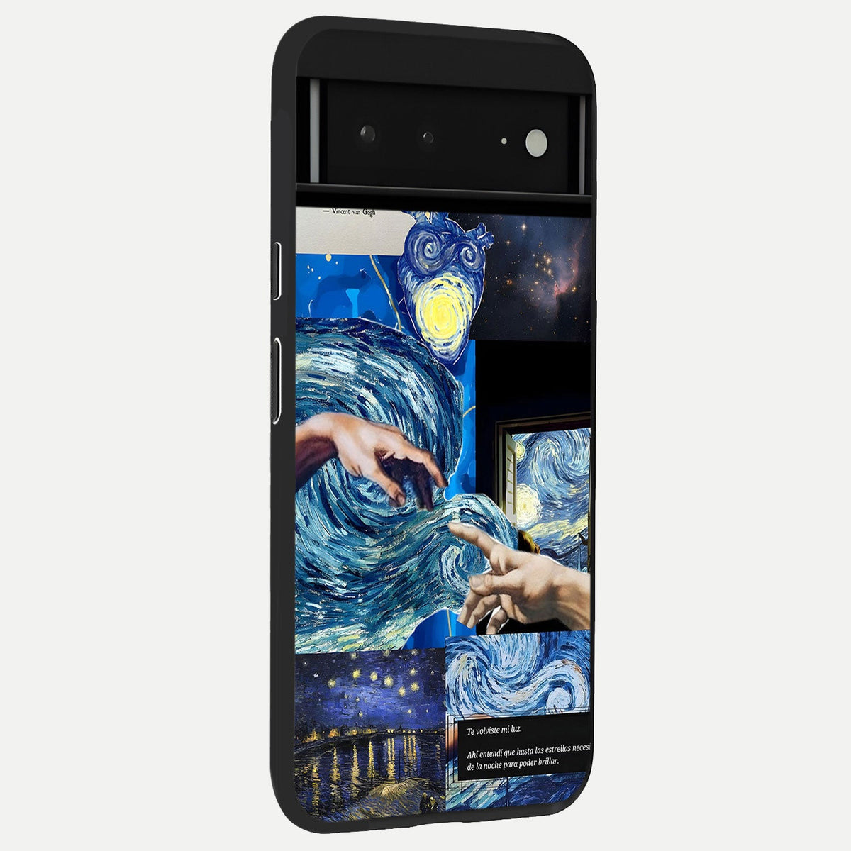  Aesthetic Vando Hands back cover For Google Pixel 6A slim fit glass case with vibrant aesthetic design