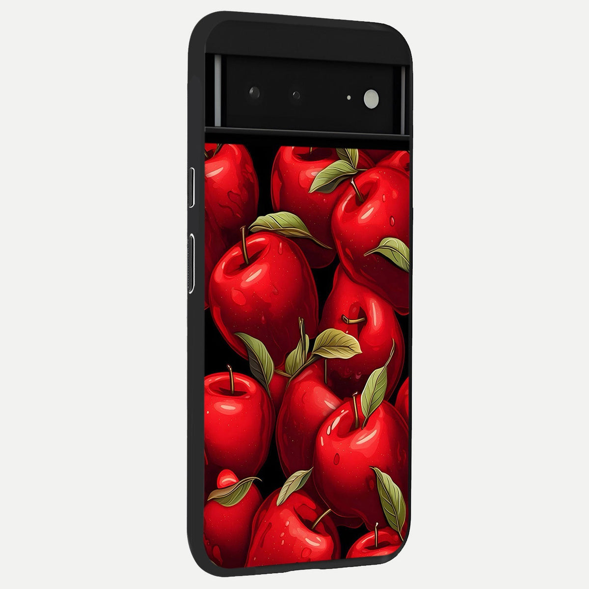  Apple Pattern back cover For Google Pixel 6A slim fit glass case with vibrant aesthetic design