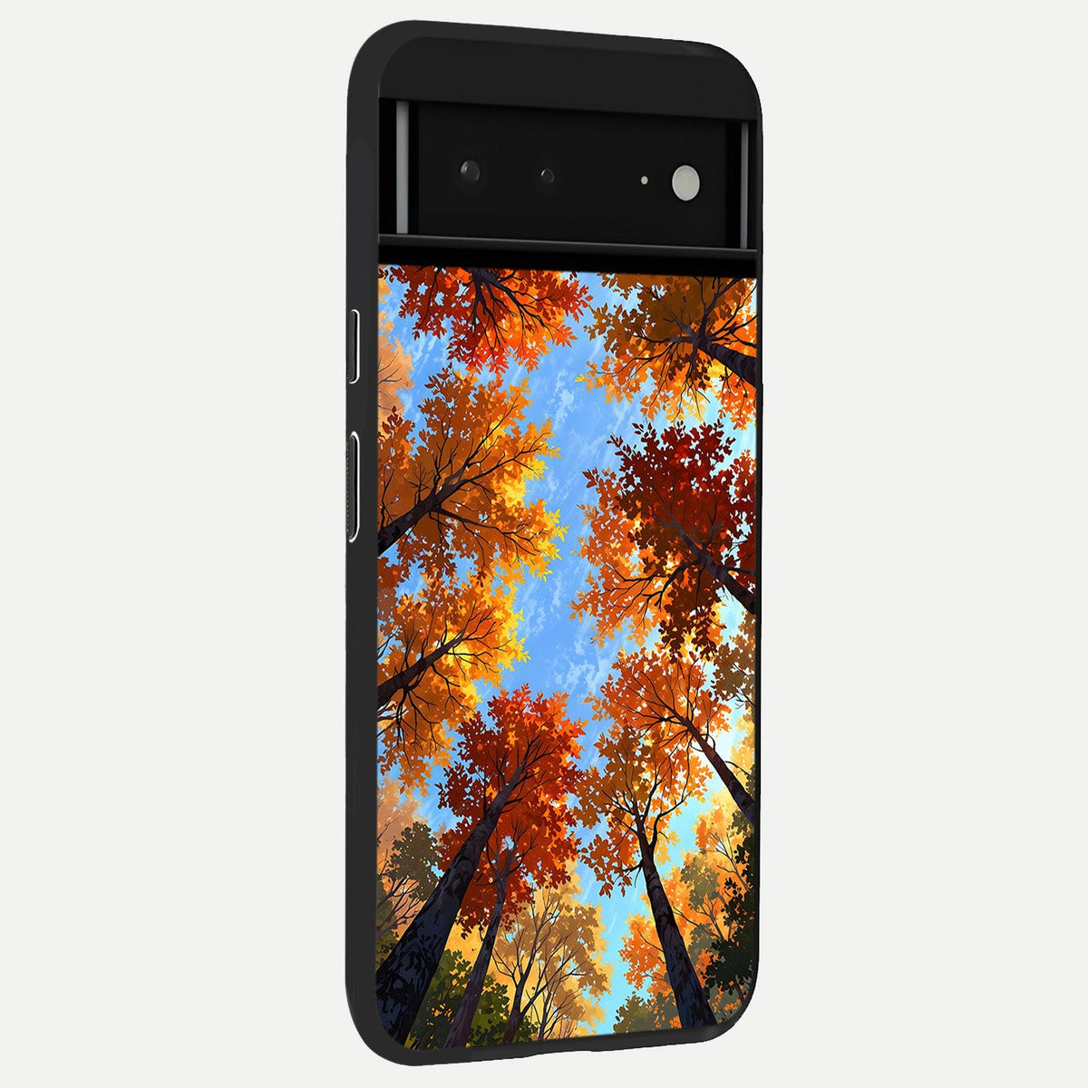  Autumn Sky Rise back cover For Google Pixel 6A slim fit glass case with vibrant aesthetic design