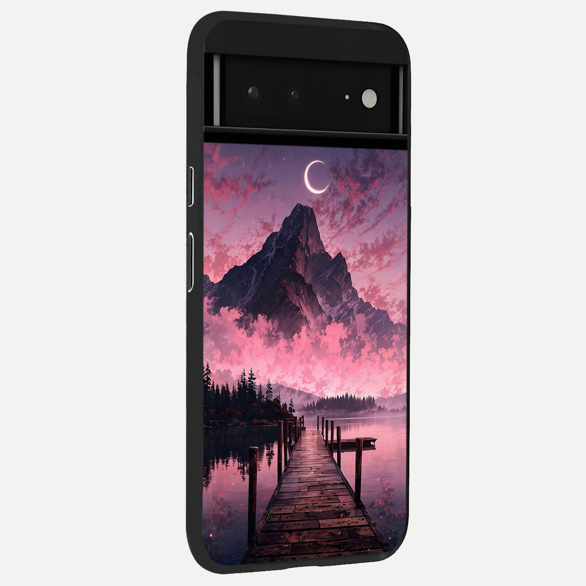  Beautiful Mountain View back cover For Google Pixel 6A slim fit glass case with vibrant aesthetic design
