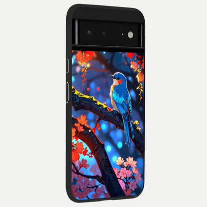  Blooming Water Drift back cover For Google Pixel 6A slim fit glass case with vibrant aesthetic design