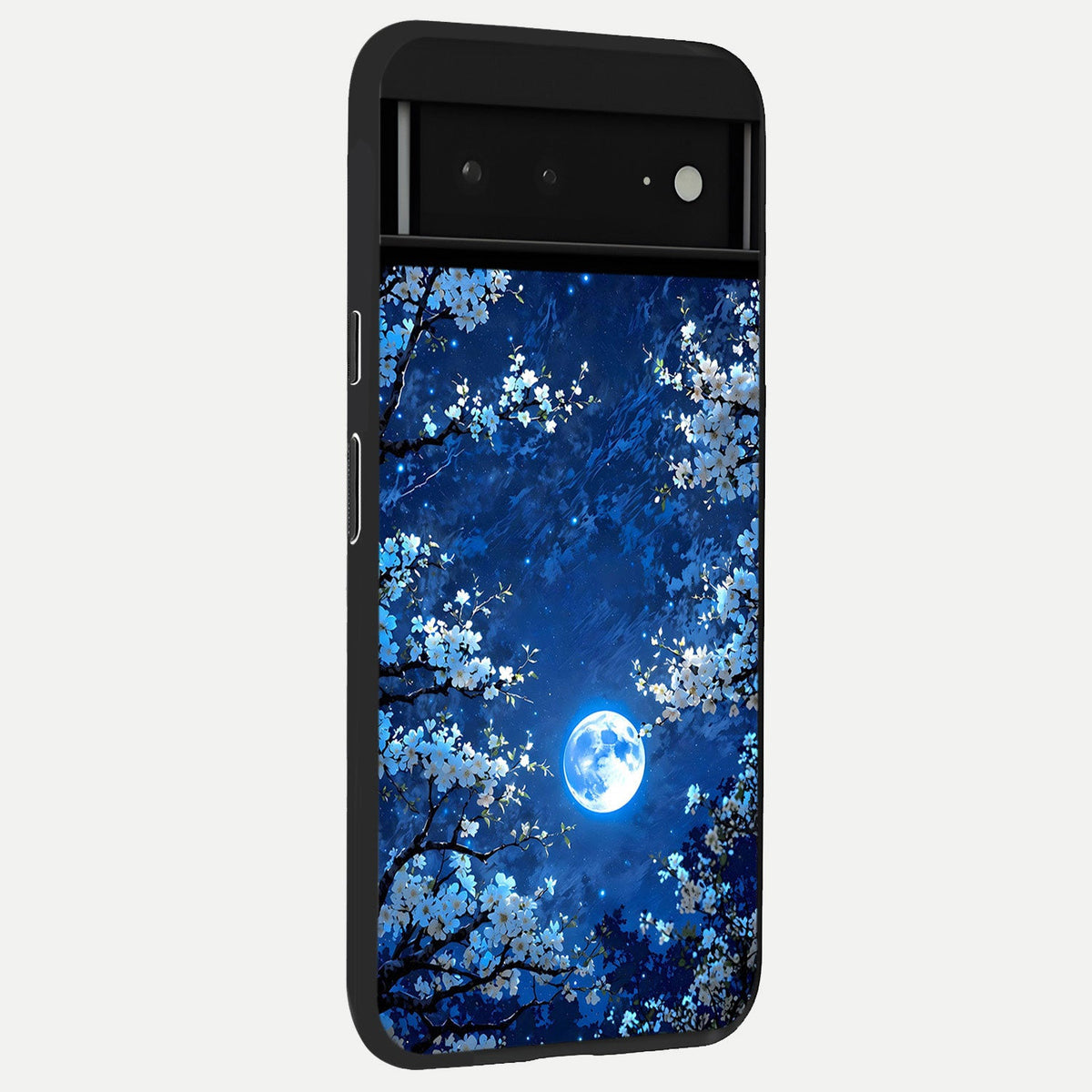  Blossom Moonlight Sky back cover For Google Pixel 6A slim fit glass case with vibrant aesthetic design
