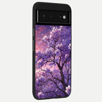  Blossom Tree back cover For Google Pixel 6A slim fit glass case with vibrant aesthetic design