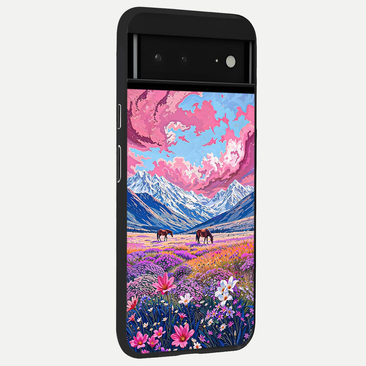  Blossom Valley Dream back cover For Google Pixel 6A slim fit glass case with vibrant aesthetic design