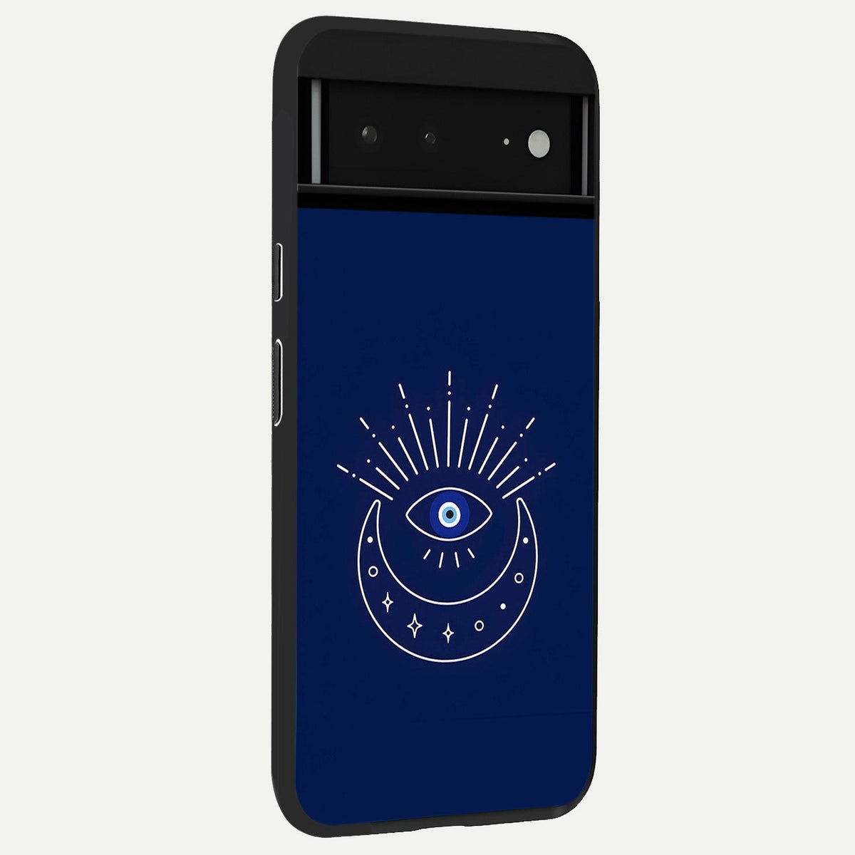  Blue Evil Eye back cover For Google Pixel 6A slim fit glass case with vibrant aesthetic design