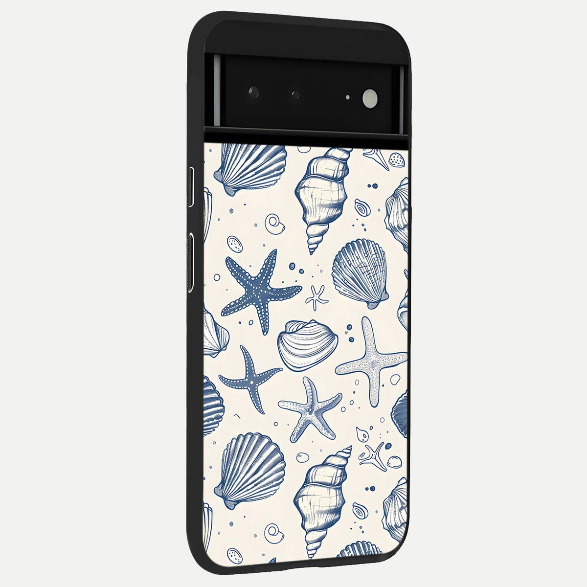  Blue Ocean Outline back cover For Google Pixel 6A slim fit glass case with vibrant aesthetic design