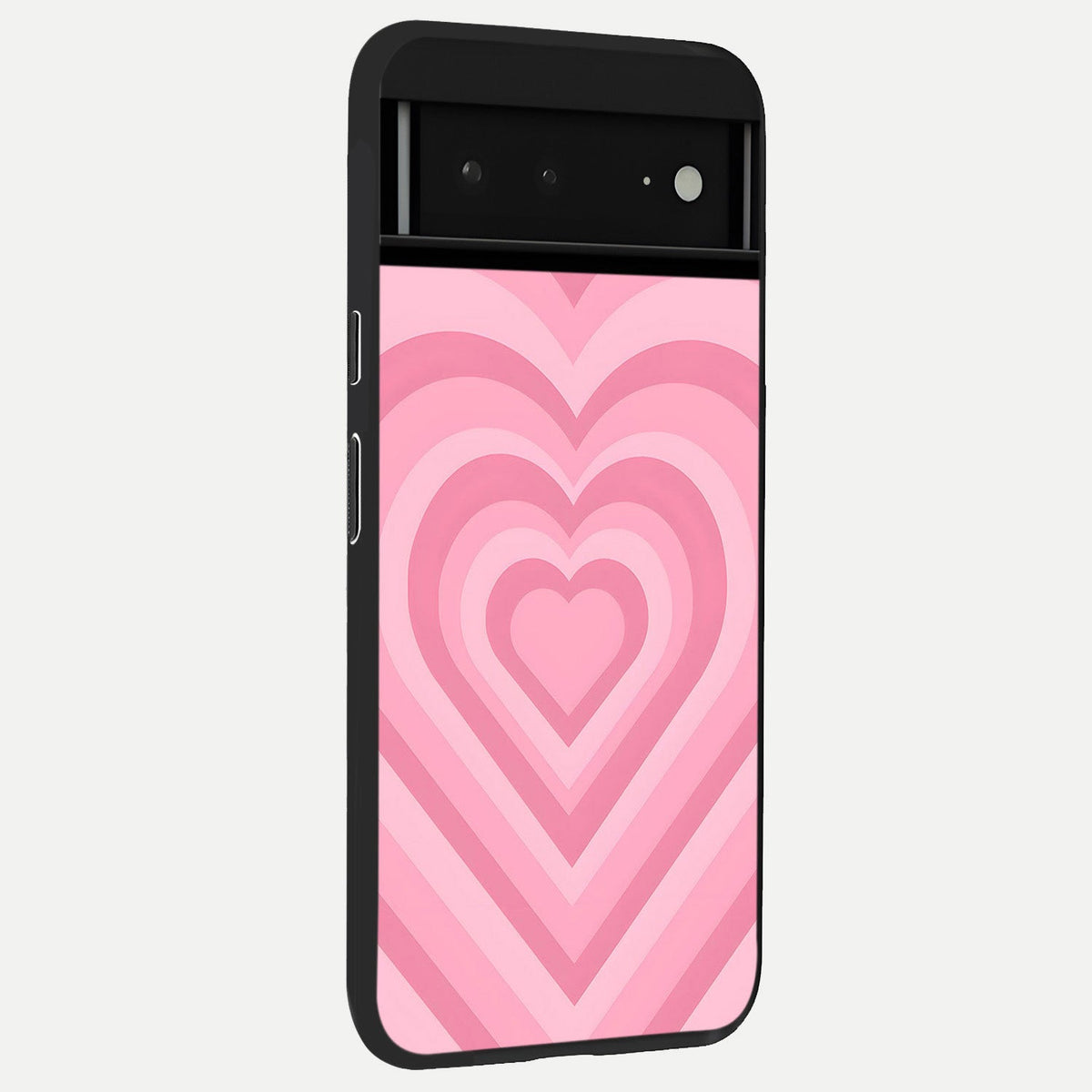  Blush Heart Waves back cover For Google Pixel 6A slim fit glass case with vibrant aesthetic design