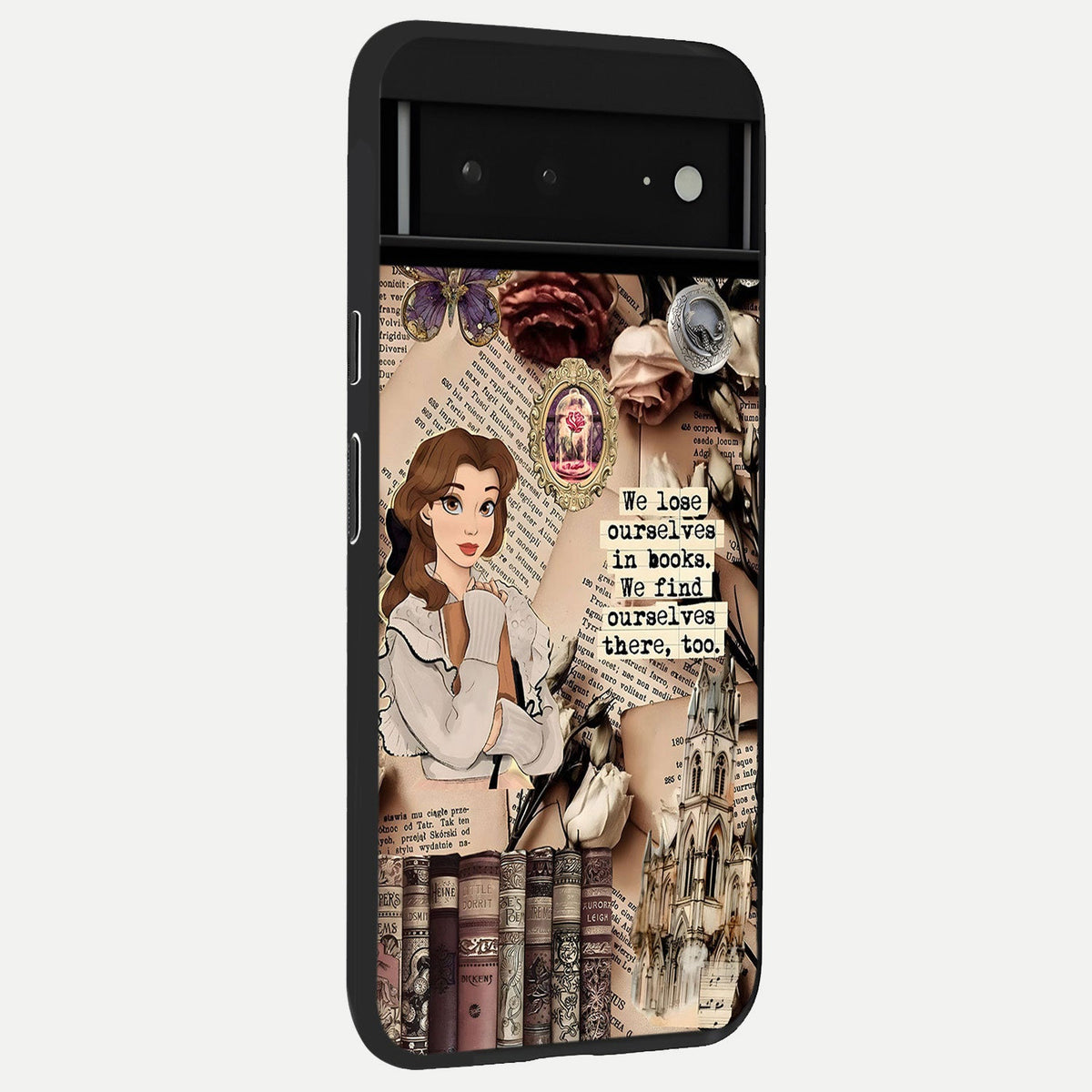  Bookish Dream World back cover For Google Pixel 6A slim fit glass case with vibrant aesthetic design