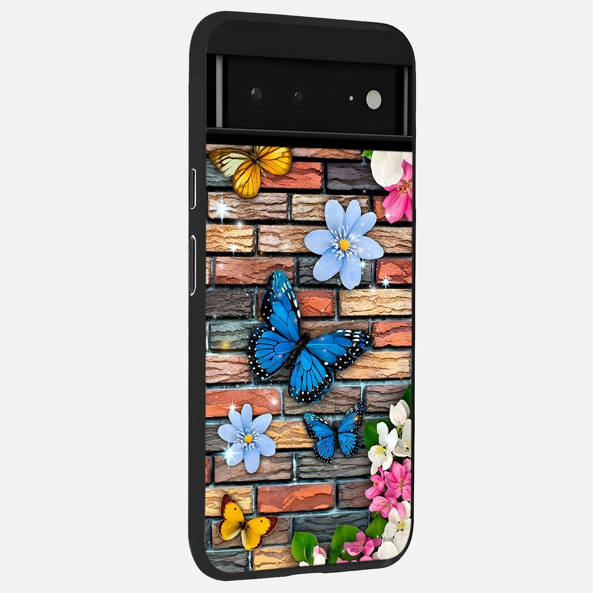  Brick Bloom Flight back cover For Google Pixel 6A slim fit glass case with vibrant aesthetic design
