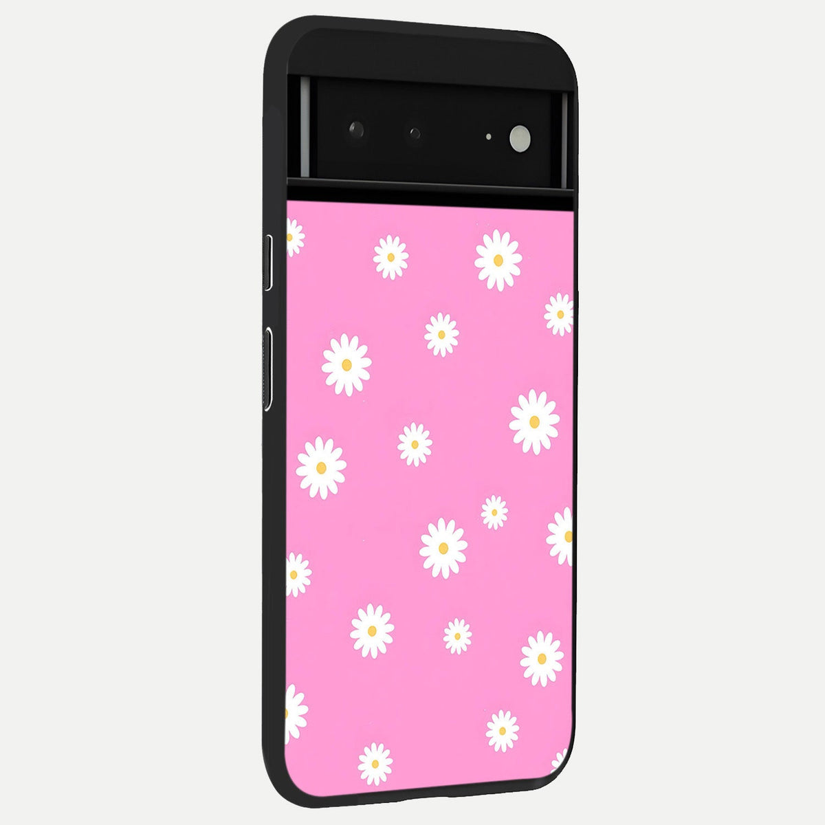  Bubblegum Daisy Pop back cover For Google Pixel 6A slim fit glass case with vibrant aesthetic design