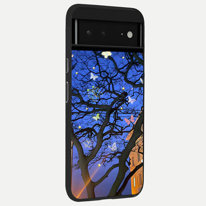  Butterfly Night Magic back cover For Google Pixel 6A slim fit glass case with vibrant aesthetic design