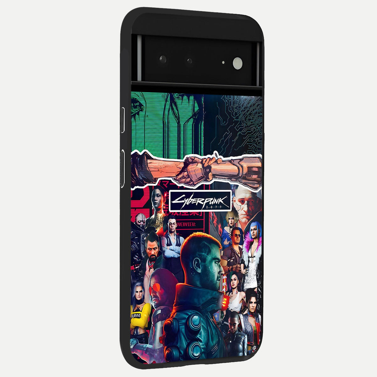  CYBERPUNK Legacy back cover For Google Pixel 6A slim fit glass case with vibrant aesthetic design