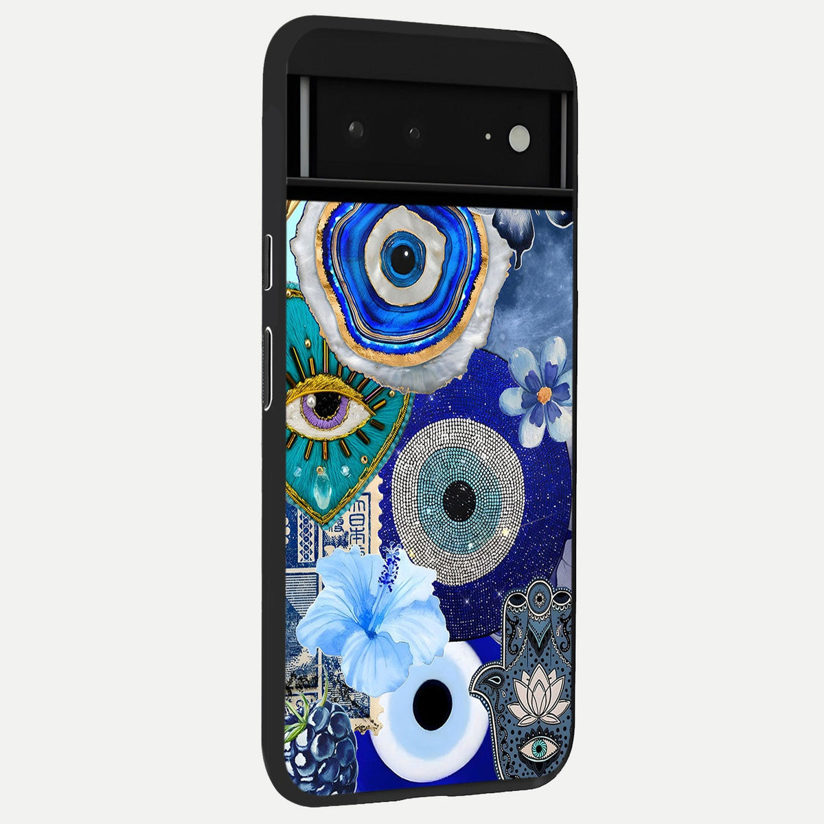  Celestial Blue Vision back cover For Google Pixel 6A slim fit glass case with vibrant aesthetic design