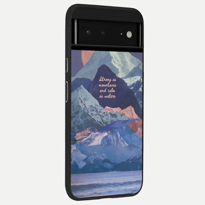  Celestial Mountain Calm back cover For Google Pixel 6A slim fit glass case with vibrant aesthetic design
