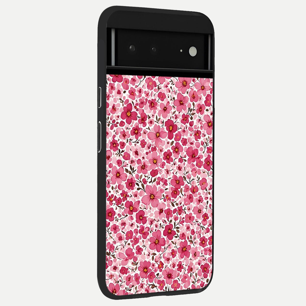  Cherry Blossom Charm back cover For Google Pixel 6A slim fit glass case with vibrant aesthetic design