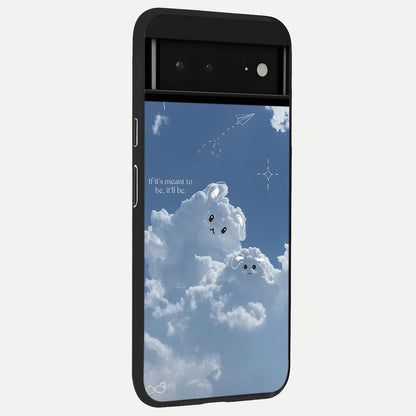  Cloud Bunny Dreams back cover For Google Pixel 6A slim fit glass case with vibrant aesthetic design