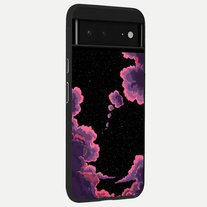  Cosmic Cloud Journey back cover For Google Pixel 6A slim fit glass case with vibrant aesthetic design