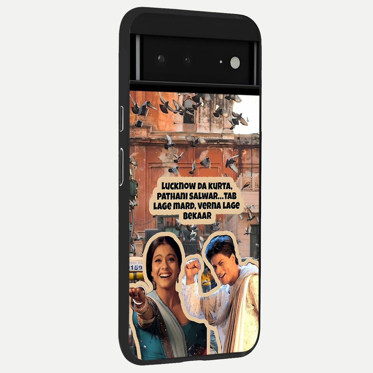  Desi Retro Vibes back cover For Google Pixel 6A slim fit glass case with vibrant aesthetic design