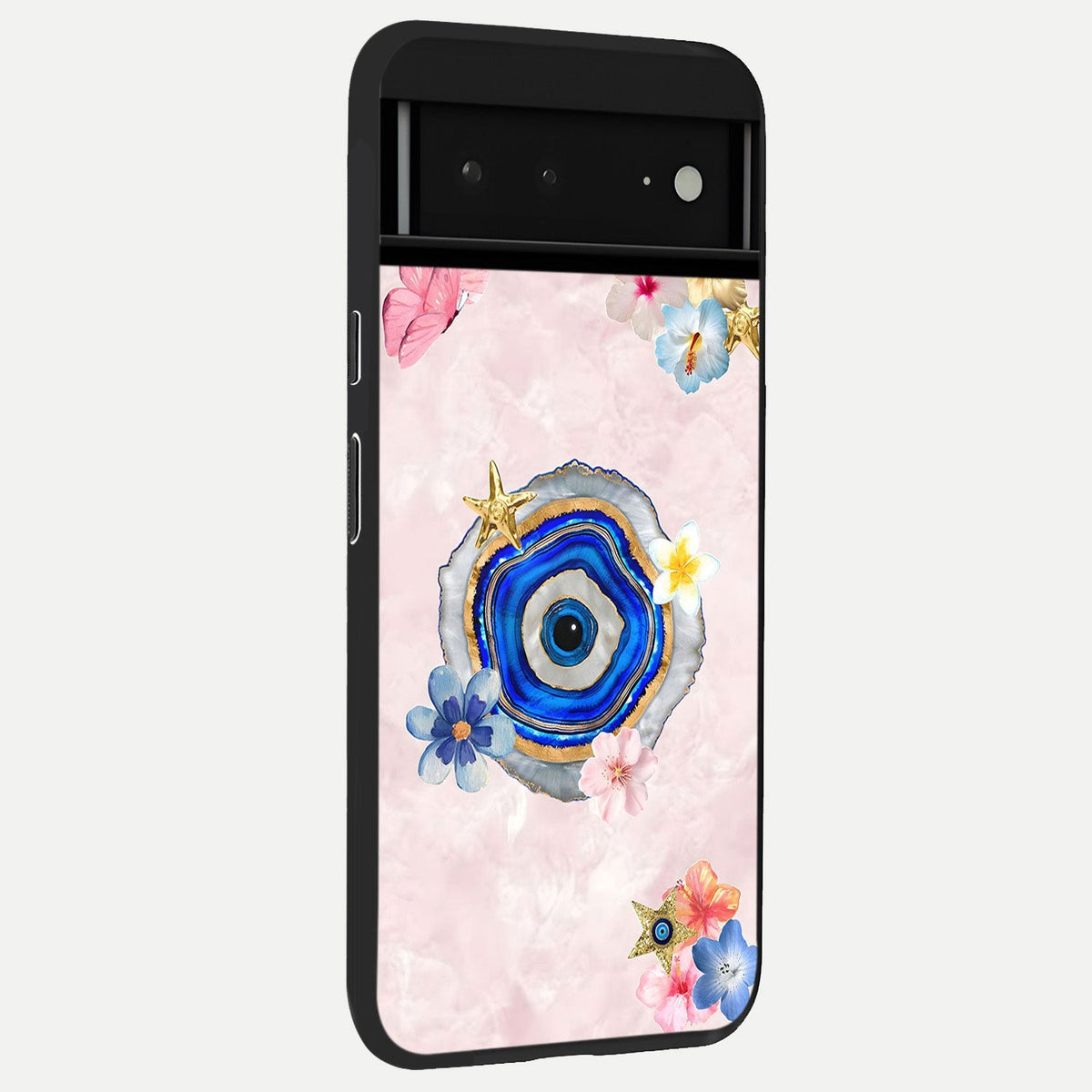  Divine Aura Bloom back cover For Google Pixel 6A slim fit glass case with vibrant aesthetic design