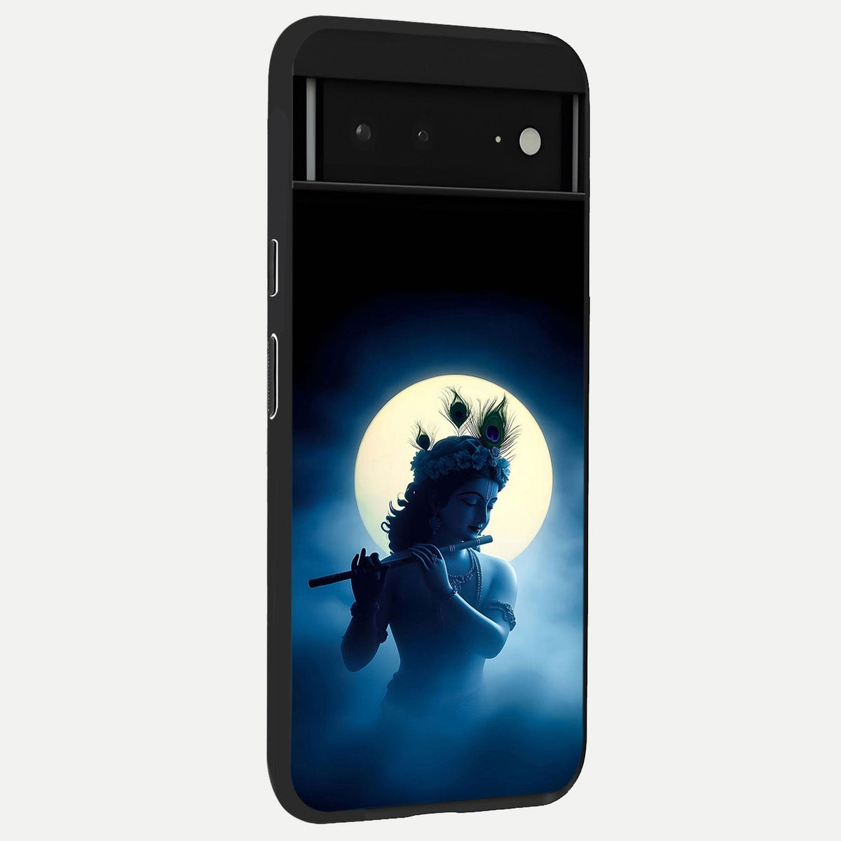  Divine Moon Flute back cover For Google Pixel 6A slim fit glass case with vibrant aesthetic design