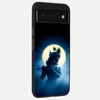  Divine Moon Flute back cover For Google Pixel 6A slim fit glass case with vibrant aesthetic design