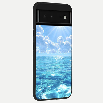  Eternal Cosmic Drive back cover For Google Pixel 6A slim fit glass case with vibrant aesthetic design