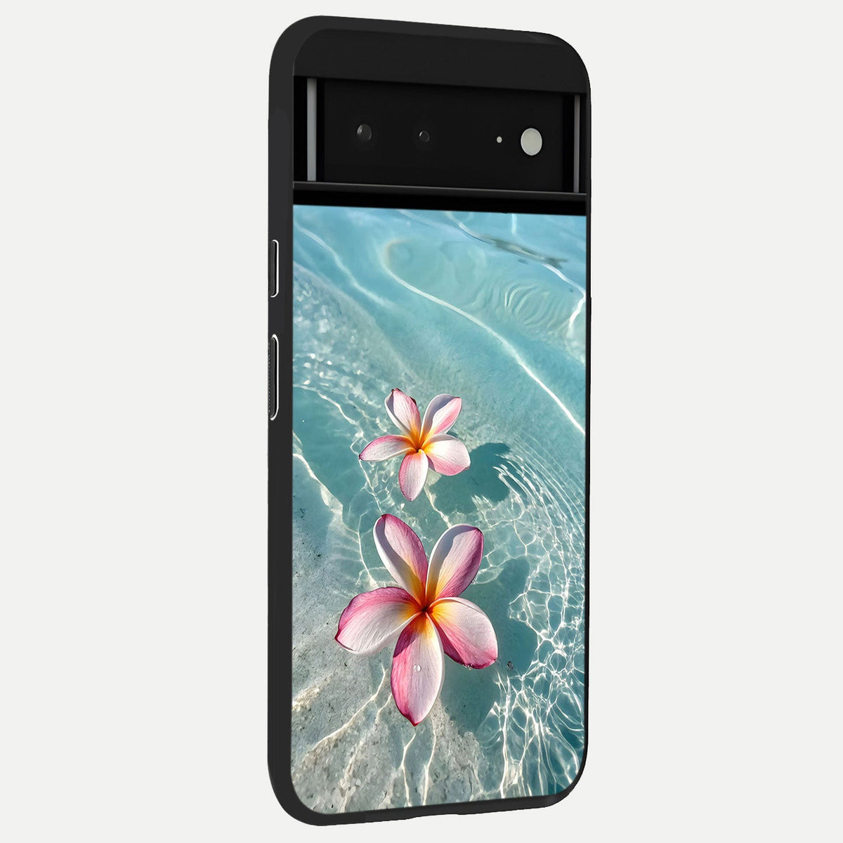  Floral Design Personalized Custom Name back cover For Google Pixel 6A slim fit glass case with vibrant aesthetic design