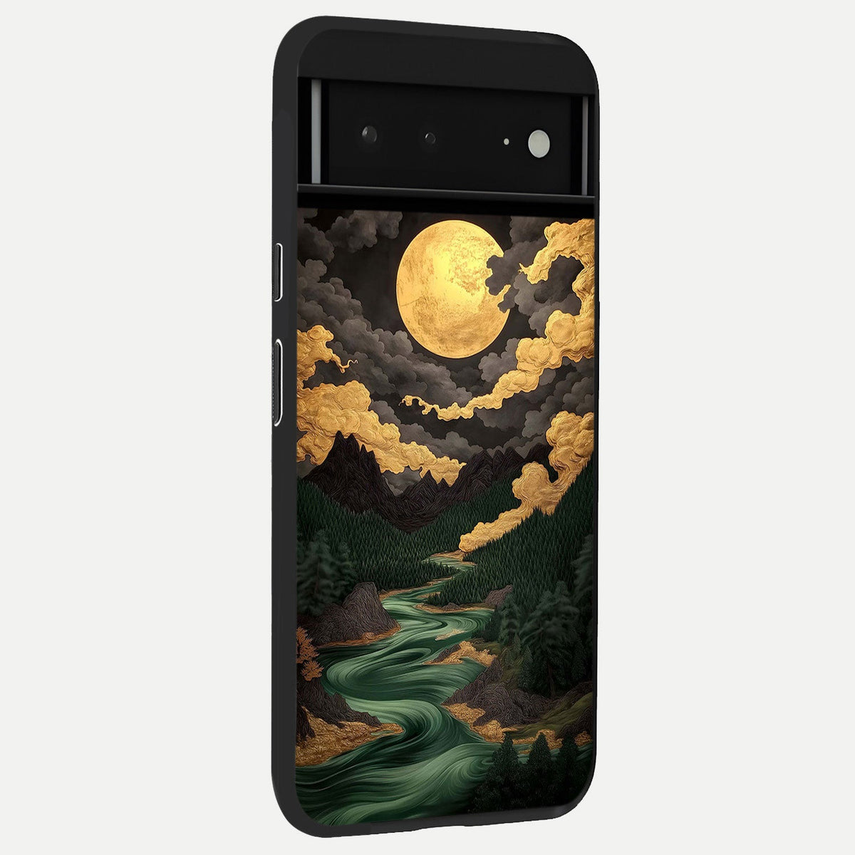  Golden Royal Heritage back cover For Google Pixel 6A slim fit glass case with vibrant aesthetic design