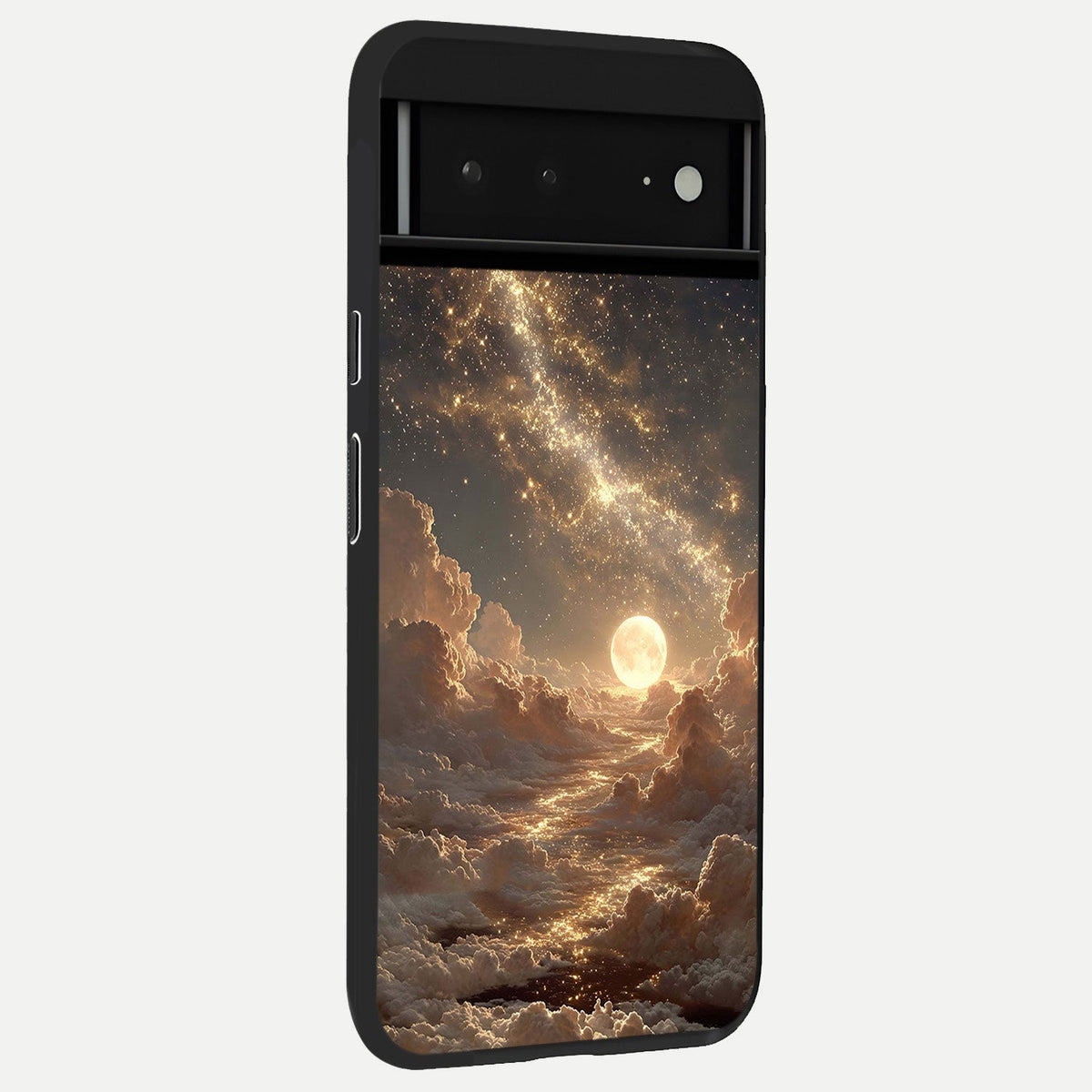  Golden Sun Glory back cover For Google Pixel 6A slim fit glass case with vibrant aesthetic design