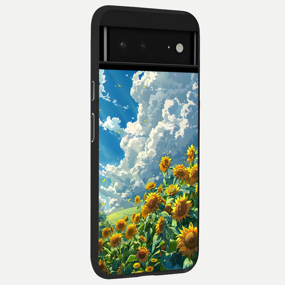  Golden Wave Luxe back cover For Google Pixel 6A slim fit glass case with vibrant aesthetic design