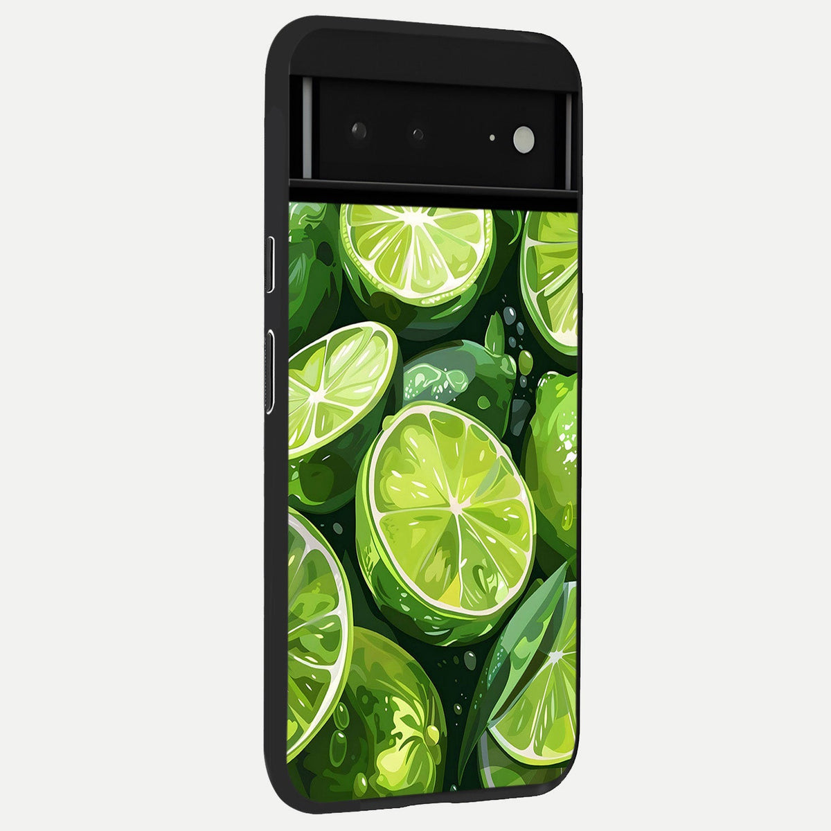  Green Lemon back cover For Google Pixel 6A slim fit glass case with vibrant aesthetic design