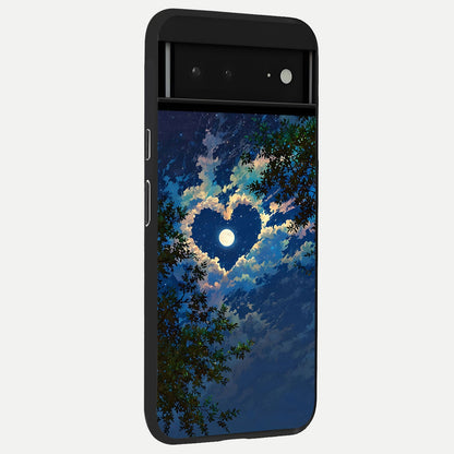  Heavenly Crown Light back cover For Google Pixel 6A slim fit glass case with vibrant aesthetic design